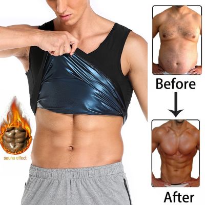 【CW】 Men Polymer Sweat Sauna Shaper Vest Body Shaper Waist Trainer Slimming Women Tank Top Workout Shirt Weight Loss Body Shapewear