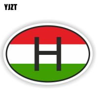 YJZT 16CM*10.7CM Oval H HUNGARY COUNTRY CODE Flag Car Sticker Decal Accessories 6-1503  Power Points  Switches Savers