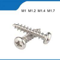 M1 M1.2 M1.4 M1.7  500PCS High Quality Small Nickel Plated Phillips Pan Head Self-Tapping Screw Cross Self Tapping Screw Bolt Nails Screws  Fasteners