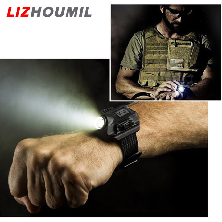 lizhoumil-ไฟฉายนาฬิกาจับเวลากันน้ำสุดพิเศษ-ไฟฉายนาฬิกาสำหรับกีฬากลางแจ้งอิเล็กทรอนิกส์-usb-ชาร์จได้นาฬิกาข้อมือชายสายรัดข้อมือโคมไฟ