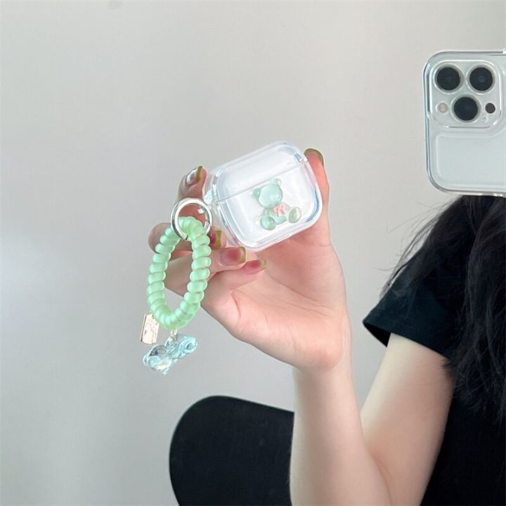 ins-korea-cute-3d-candy-bear-transparent-earphone-case-for-airpods-3-1-2-pro-anti-lost-rope-bluetooth-headphone-soft-cover-box-headphones-accessories