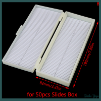 Jizha พลาสติก Microscope Glass SLIDE BOX 25/50/100pcs กล่องเก็บของชีวภาพ