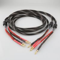 One Pair Audiocrast HIFI speaker cable HI-End amplifier 4N OFC speaker cable with Banana / Spade plug