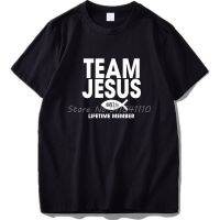 Team Jesus Tshirt Fish Print Life Time Member Creative Design Faith Element Men  Tees Harajuku Streetwear