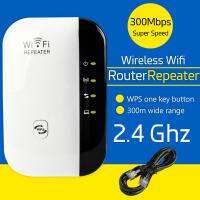 Hi-speed ตัวดูดเพิ่มความแรงสัญญาณไวเลส ตัวกระจายอินเตอร์เน็ต ตัวรับสัญญาณ WiFi Wireless Wifi Repeater ตัวกระจายอินเตอร์เน็ต 2.4GHz 300M (สีขาว)