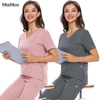 Dentistry Doctor Overalls Medical Surgical Uniforms Pharmacy Pet Hospital Clothes Nursing Workwear Scrubs Tops Spa Uniforms XXL