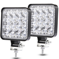 12V กันน้ำ Led Work Light Bar Square Spotlight 48W ไฟหน้าสำหรับรถบรรทุก Off Road Night Driving Light สำหรับ SUV