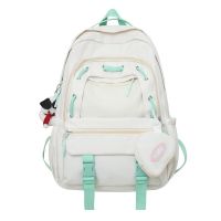 HOT14★Girls Backpack Large Capacity Middle School Students 15 Inch Laptop Bag Nylon Waterproof Youth Leisure Travel Backpack