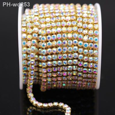 【CW】 10Yards ss6-ss18 rhinestone chain trim cup claw glue-on sew on  for apparel shoes bag caps sewing Decoratio