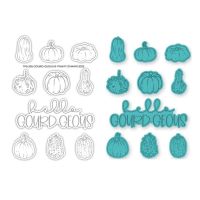 【CW】 New 2022 Pumpkin Gourd geous Metal Cutting Dies Scrapbooking For Paper Making Embossing Frame Card Clear Stamps Set