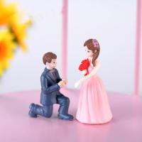 【CC】❈┇☑  2pcs/set Miniature Ornaments Boy Lovers Couple Figurines Resin Wedding Dolls Accessories