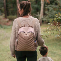 Babymel กระเป๋าคุณแม่ กระเป๋าเปลี่ยนผ้าอ้อม กระเป๋าติดรถเข็นเด็ก รุ่น Gabby Vegan Leather Backpack - Almond