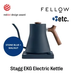 Fellow Corvo EKG Stone Blue Electric Tea Kettle with Walnut Handle