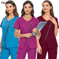 Scrubs Uniform nursing Accessories Medical Uniform Women Slim Fit Workwear Clinical Blouse Operating Room Work Shirt Jogger Top