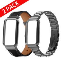 ✼ Taśma metalowa do Xiaomi Mi Band 7 Pro pasek Protector Case skórzana bransoletka dla mi band 7 pro wymień pasek opaski na nadgarstek