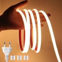 Waterproof Adhesive Tape Light COB Led Strip 220V Flexible 10 20 30 50 Meters 288LEDs/m Flexible Led Ribbon Cob For Home Garden