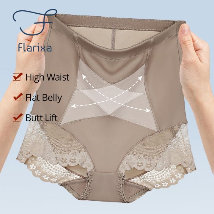 Cheap Flarixa Summer Ice Silk Panties for Women's High Waist Shaping Panties  Postpartum Tummy Control Hip Lift Panty Body Shaper Pants