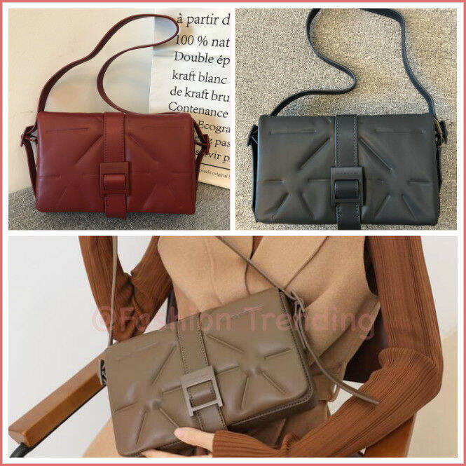 HOT☆Charles and Keith Leather Underarm Bag Women Flap Shoulder Bag
