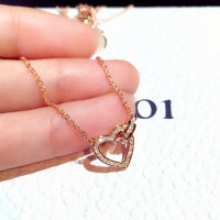 High Quality Fashion Design Heart Buckle Chain Necklace for Women AAA Cubic Zircon Temperament Clavicle Chain Kolye Accessories