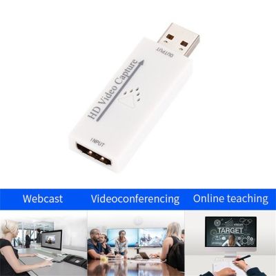 4K Video Capture Card USB 2.0 HDMI-compatible Video Grabber Box for PS4 Game DVD Camcorder Camera Record video Live Streaming Adapters Cables