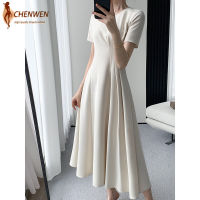 CHENWEN ฤดูร้อนใหม่ Elegant Midi ชุดผู้หญิง Solid Femme แฟชั่น A Line Lady Party เสื้อผ้า Dresses