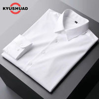 KYUSHUAD เสื้อเชิ้ตแขนยาวผู้ชายสีเพียวเวอร์ชั่นเกาหลีของเทรนด์เสื้อผ้าลำลองดีไซน์อินเทรนด์เสื้อเชิ้ตหลวมหล่อ