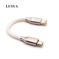 Lusya 8-Core 5N เงินสเตอร์ลิงสายสัญญาณเสียง Type-C ถึง Typec ถึง Lightning To Micro HiFi Feadphone เครื่องขยายเสียง OTG สาย T0228