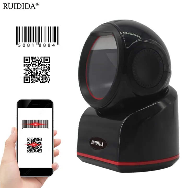 Omnidirectional Barcode Scanner 2D QR Code Desktop HandFree Bar Code