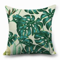 Floral Tropical Plant Leaves Pillowcase Cushion Cover Home Decor Rainforest Green Leaves Plants Throw Sofa Cushion Cover