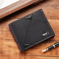 Horizontal Leather Wallet Trendy Mens Wallets. Short Multi-card Wallet Money Clips For Men Youth Wallet