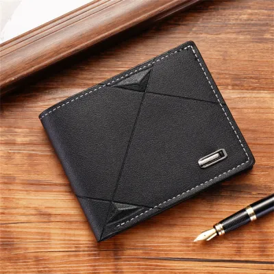 Soft Leather Wallet Horizontal Leather Wallet Money Clips For Men Short Multi-card Wallet Youth Wallet