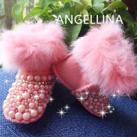 Snow Boots Baby Girl Boy Boots Winter Booties Infant Newborn Crib Shoes Baby Custom Pearl Decoration Boots Christmas baby shoes