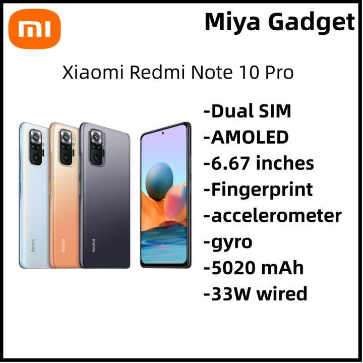 Xiaomi Redmi Note 10 Pro 128GB 6GB Ram GSM Unlocked - Onyx Gray