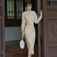 ใหม่สไตล์จีนที่ดีขึ้นแขนยาว Cheongsam เด็กสาว2022สไตล์แห่งชาติที่ดีขึ้นชุดสูทชุดสองชิ้น