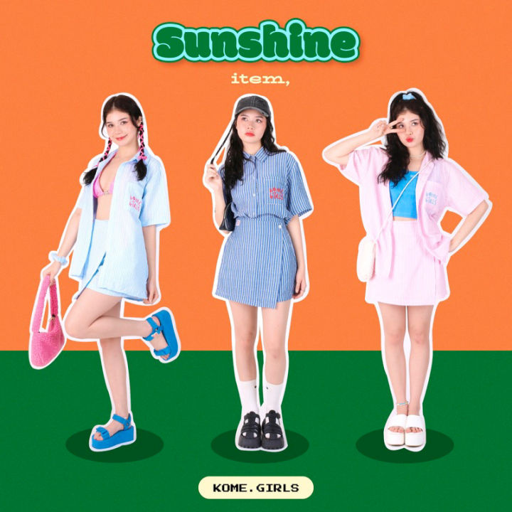 kome-girls-เสื้อเชิ้ตแขนสั้น-กระโปรงกางเกง-รุ่น-sunshine-top-sunshine-skort