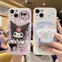 เคสสำหรับ Huawei P60 P50 P40 Lite Nova 11 10 Pro 8 9 6 SE 7i 8i Y61 Y70 Y90 5T Y6P Y7P Y9A Y9S Y7A Y9 Prime Honor X8 X9A X7A น่ารัก Sankuromi Cinnamorrio กรณีพร้อมขาตั้งโทรศัพท์