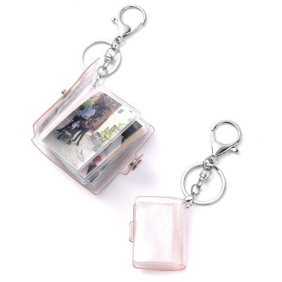 【CW】✻✗  Custom 16 Small Photo Album Keychains ID Instant Pictures Interstitial Storage PhotoCard Book Holder Keyring Diy Gifts