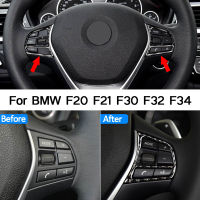 สำหรับ BMW 1 2 3 4 Series F21 F30 F32 F34คาร์บอนไฟเบอร์ภายในรถ Trim พวงมาลัยปุ่มกรอบสติกเกอร์ตกแต่ง