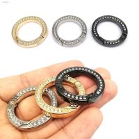 №☃☄ Crystal Rhinestone Decor Diamond Spring O Ring Openable Leather Bag Handbag Belt Strap Buckle Pendant Key Snap Clasp Clip