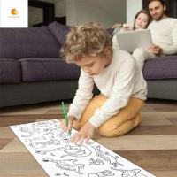 OPHOKJK ศิลปินตัวน้อย ของขวัญสำหรับเด็ก ของเล่นภาพวาด DIY สติกเกอร์ภาพวาดติด กระดาษสีน้ำสี ของเล่นระบายสี ม้วนวาดรูปเด็ก หน้าสีว่าง เด็กวาดม้วน สติกเกอร์เติมสี