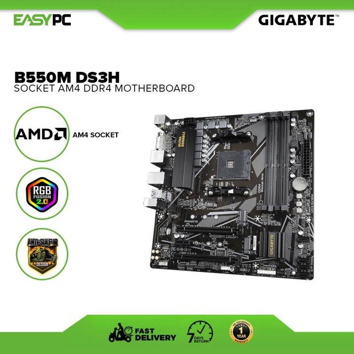 EasyPC Gigabyte B550M DS3H Socket Am4 Ddr4 Motherboard, nd New DDR4