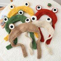 【YF】 2021 Autumn Winter frog Warmer Ear Knitted Headband Girl Crochet Hairband Headwrap Wide Stretch Girls Head Band Headdress Child