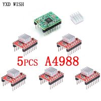 5ชิ้น A4988สเต็ปเปอร์ไดร์เวอร์ + แผงระบายความร้อนสำหรับ Reprap ชิ้นส่วนเครื่องพิมพ์3D สีแดงสเต็ปเปอร์มอเตอร์ไดร์เวอร์พร้อมฮีทซิงค์อุปกรณ์เสริมวงจรไฟฟ้า