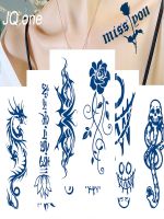 รอยสักชั่วคราวกันน้ำกึ่งถาวร Rose Letter Body Art สติ๊กเกอร์รอยสักปลอมเต็ม Tatoo ผู้หญิงผู้ชาย