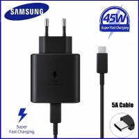 Samsung Original 45W Super Fast Charger Double Type-C Cable For Galaxy S23 Ultra Note 10 5G 20 USB C Fast Charging Wall Charger