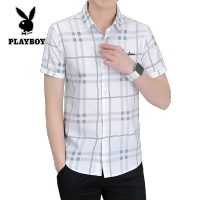 PLAYBOY ใหม่ฤดูร้อนบางหล่อแขนสั้นชายเสื้อตาข่ายเสื้อลำลอง