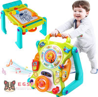 3 In 1 Baby Walker นั่งยืนของเล่น,ศูนย์กิจกรรมเด็ก,เด็กวัยหัดเดินตารางความสนุกทางดนตรี,ไฟและเสียง,การเรียนรู้,ของขวัญวันเกิดสำหรับ9, 12, 18เดือน,1, 2ขวบ,ทารก,เด็กชาย,เด็กหญิง