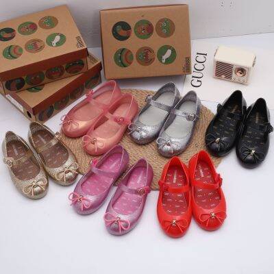 shoes baotou 2023 red buckles bowknot children