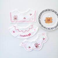 【DT】hot！ 3Pcs Korean Newborn Infant Baby Bibs Cartoon Embroidery Burp Cloths Boys And Fake Collar Accessories Neck Wear