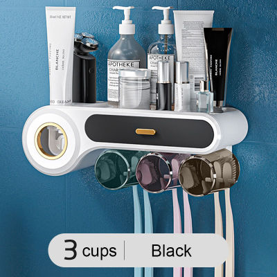ONEUP New Toothbrush Holder With Toothbrushing Cups Home Storage Rack Wall-Mounted Storage Shelf Set For Bathroom Accessories